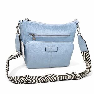 London Fog Janice Denim Blue Multi Pocket Crossbody NWT 100th Anniv